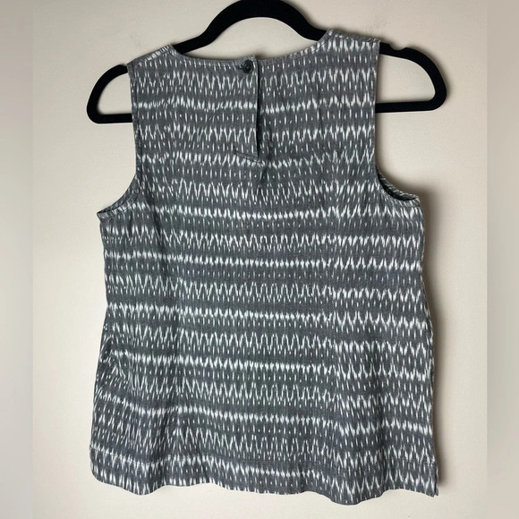 Eileen Fisher | Gray & White Patterned Organic Cotton Tank Top Size XS - Picture 4 of 6